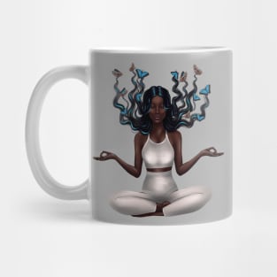 The girl meditating Mug